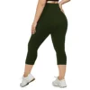 Leggings capri de talla grande color verde militar