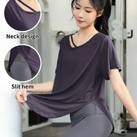 women's short sleeve v neck t shirts 2