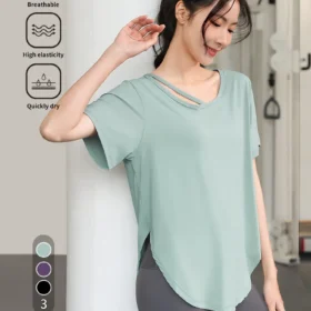 women's short sleeve v neck t shirts