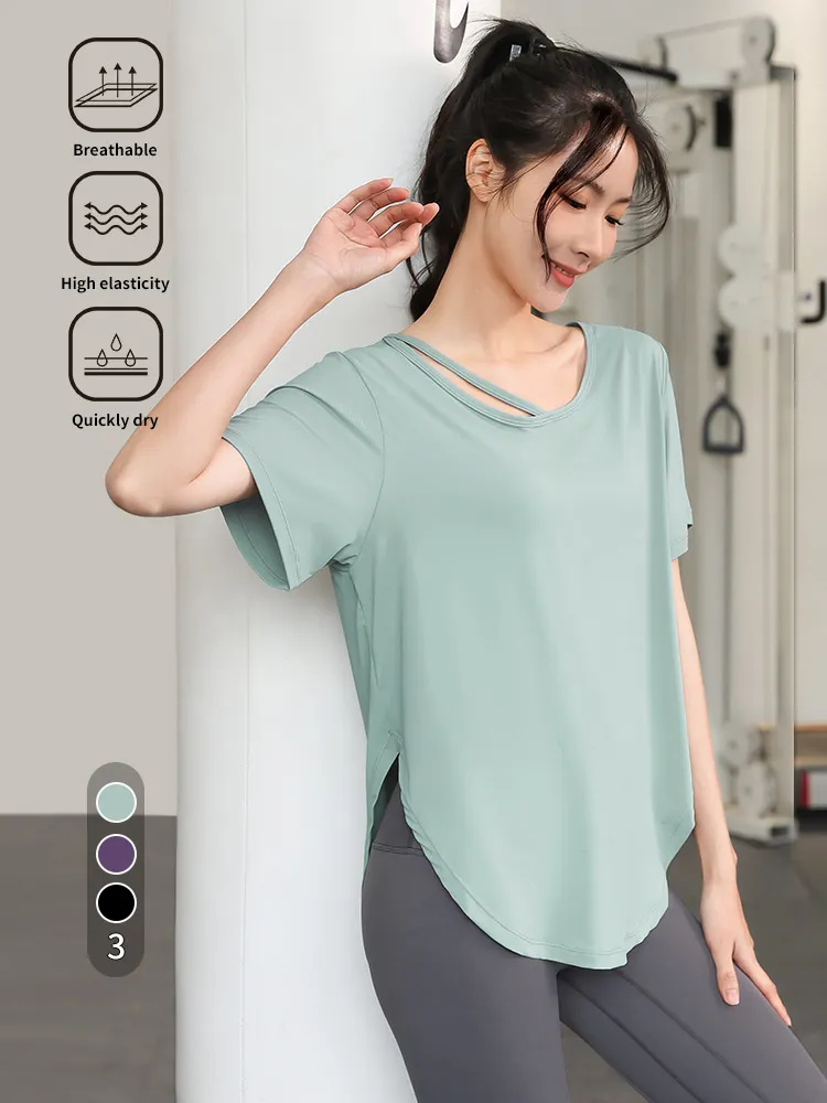 women's short sleeve v neck t shirts